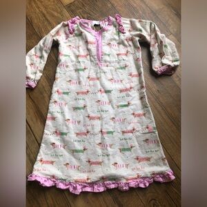 Girls Vtg Weiner Dog Night Gown 2T Christmas Handmade Sleep Shirt Long Sleeve